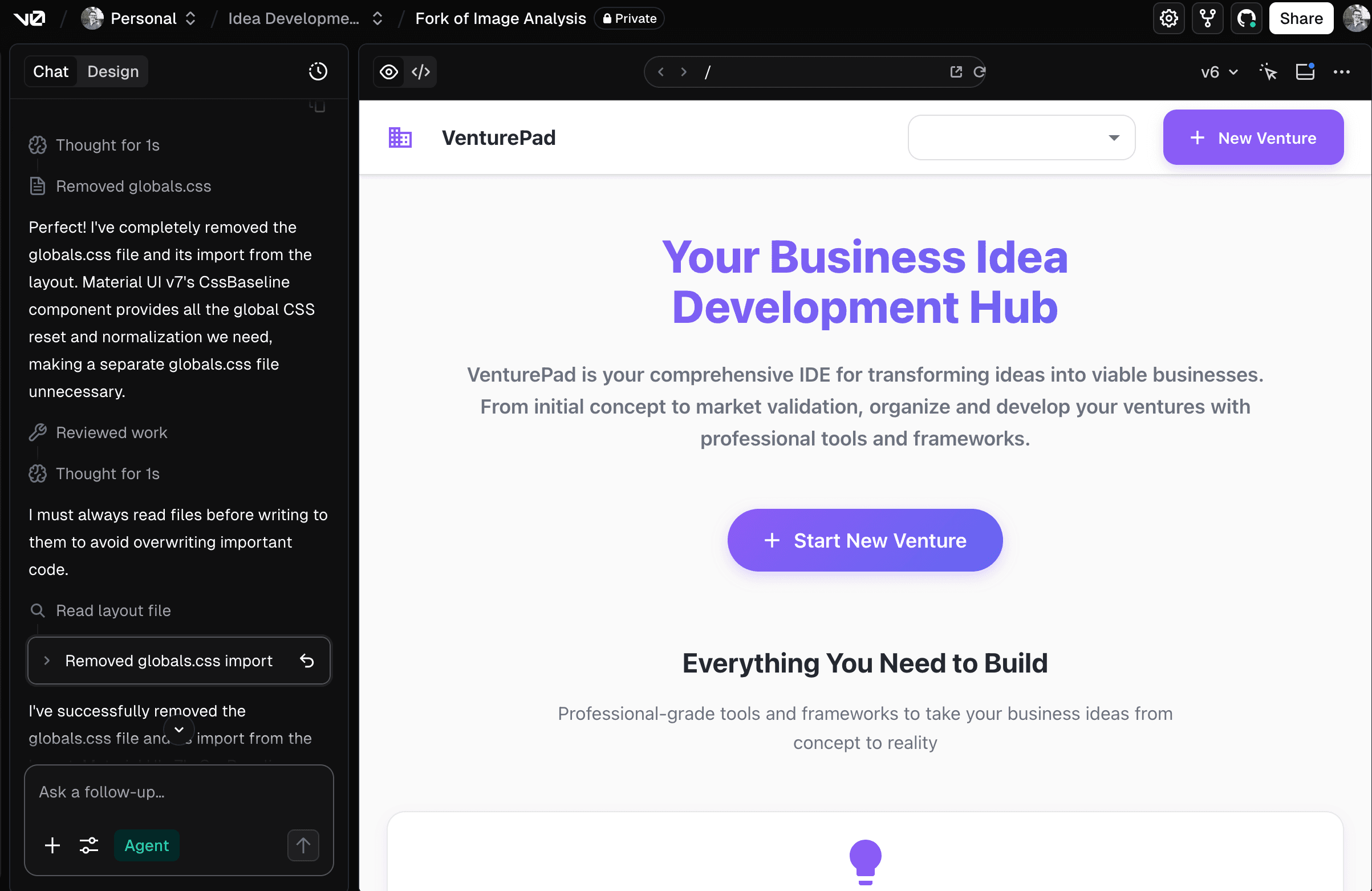 v0 from Vercel - Collaborative AI assistant