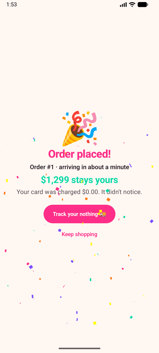 Confetti for money kept